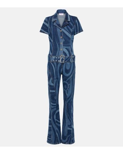 Emilio Pucci Jumpsuit di jeans Marmo - Blu