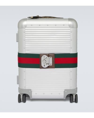 Gucci Porter Web Stripe Carry-on Suitcase - Grey