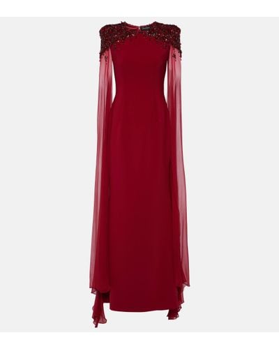 Jenny Packham Jenna Crystal-embellished Gown - Red