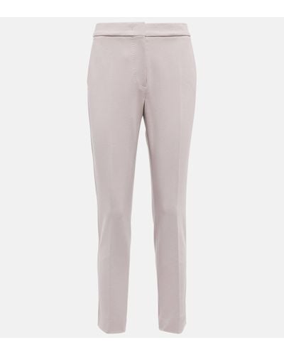 Max Mara Mid-rise Straight Jersey Trousers - Grey