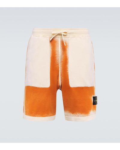Stone Island Shorts in jersey di cotone - Arancione