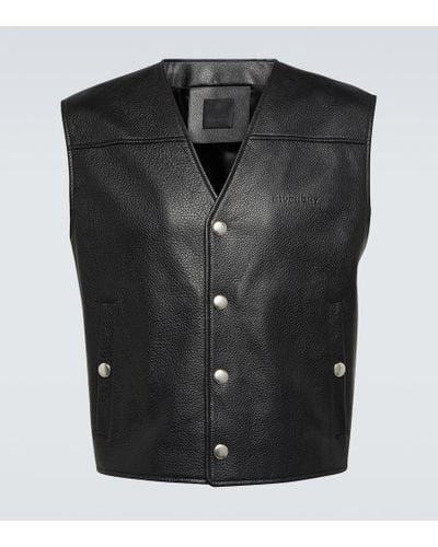 Givenchy Logo Leather Vest - Black