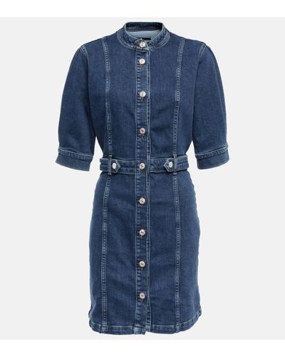 7 For All Mankind Marina Denim Minidress - Blue