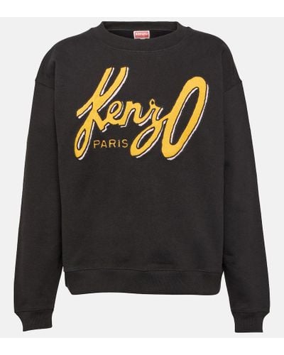 KENZO Logo Cotton Jersey Sweatshirt - Gray