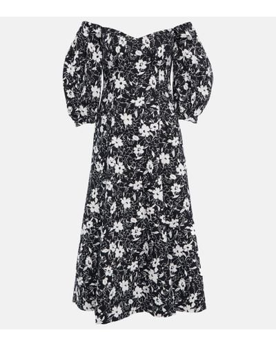 Polo Ralph Lauren Vestido midi de lino floral - Negro