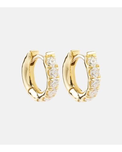 Melissa Kaye Honey Small 18kt Gold Hoop Earrings With Diamonds - Metallic