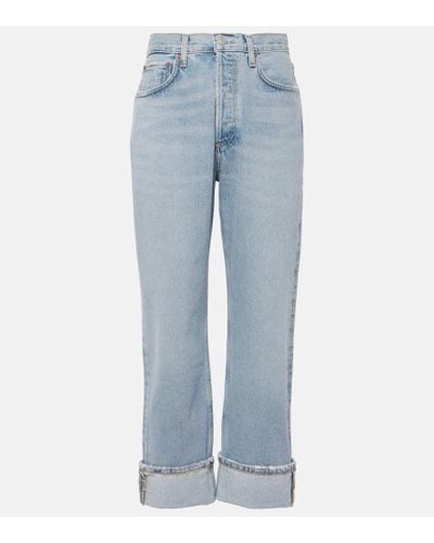 Agolde Mid-Rise Straight Jeans Fran - Blau