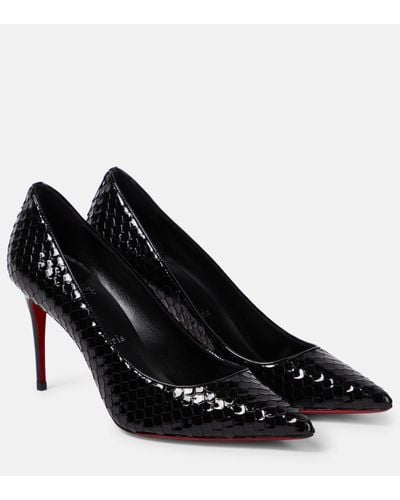 Christian Louboutin Kate 85 Black Leather Court Shoes