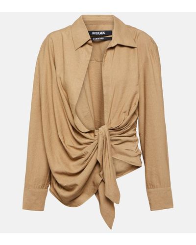 Jacquemus La Chemise Bahia Tied-sash Blouse - Natural