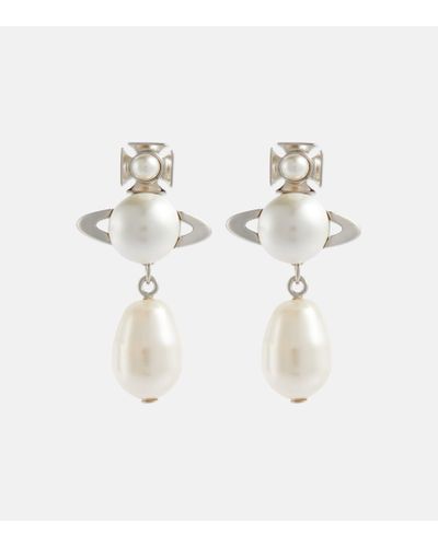 Vivienne Westwood Orecchini Inass con perle bijoux - Bianco