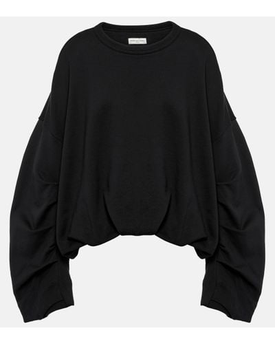 Dries Van Noten Sweat-shirt oversize en coton - Noir