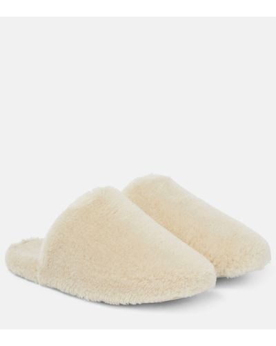 Loro Piana Wintercozy Cashmere And Silk Slippers - Natural