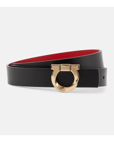 Ferragamo Gancini Reversible Leather Belt - Black