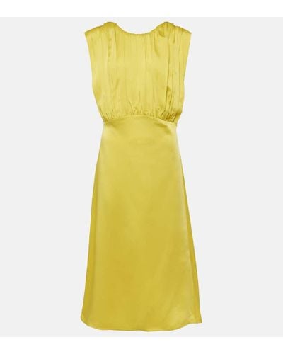 Jil Sander Gathered Midi Dress - Yellow