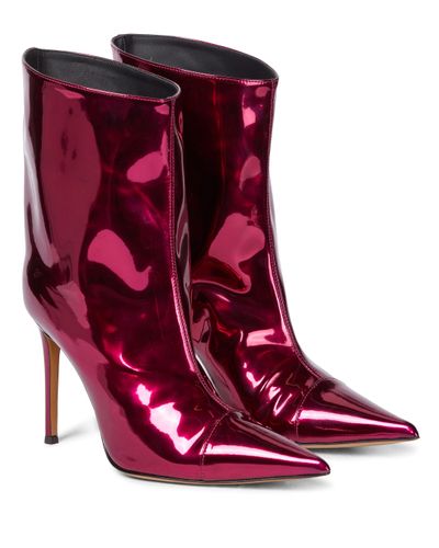 Alexandre Vauthier Raquel 105 Patent Leather Ankle Boots - Red