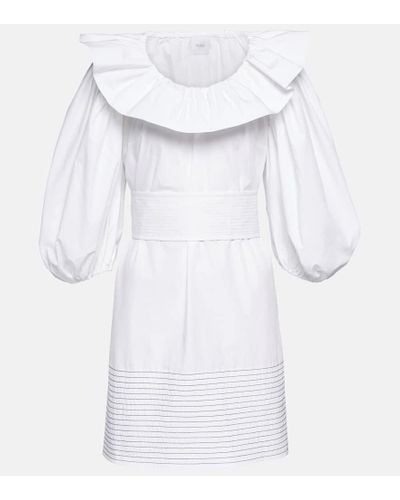 Patou Puff-sleeve Cotton Minidress - White