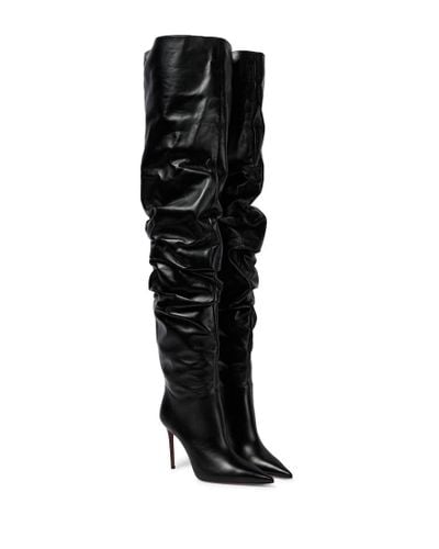 AMINA MUADDI Jahleel Leather Over-the-knee Boots - Black