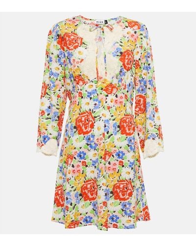 RIXO London Vestido corto Abrielle floral - Multicolor