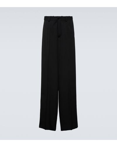 Balenciaga Wool Wide-leg Trousers - Black