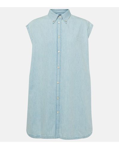 Prada Oversize-Hemdblusenkleid aus Denim - Blau