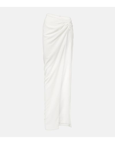 Monot Asymmetric Crepe Maxi Skirt - White