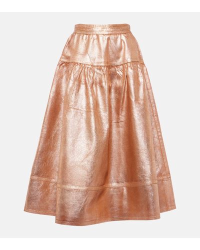 Ulla Johnson Jupe midi Astrid en jean - Marron