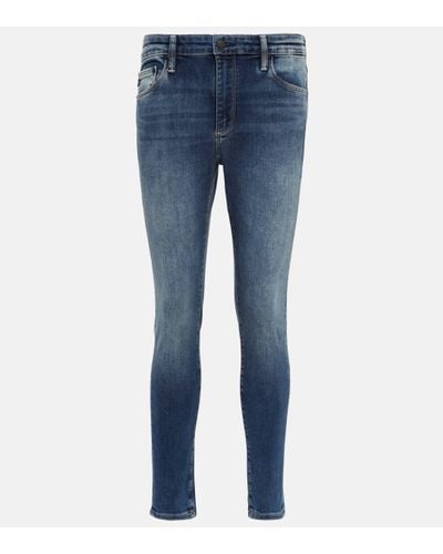 AG Jeans Bleached Skinny Jeans - Blue