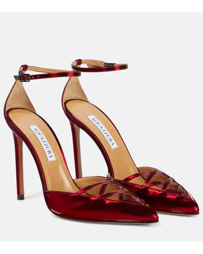 Aquazzura Audace Satin Court Shoes - Red