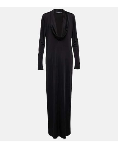 Versace Vestido largo de cuello holgado - Negro