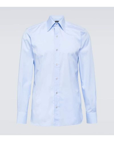 Tom Ford Camicia in popeline di cotone - Blu