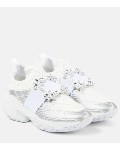 Roger Vivier Viv' Run Embellished Sneakers - White