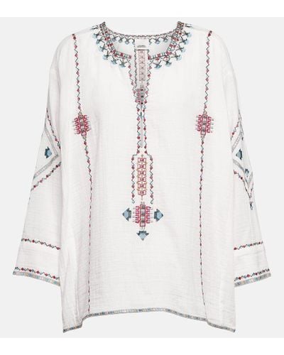 Isabel Marant Bestickte Bluse Clarisa aus Baumwolle - Weiß