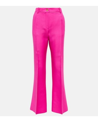 Valentino Crepe Couture Flared Trousers - Pink