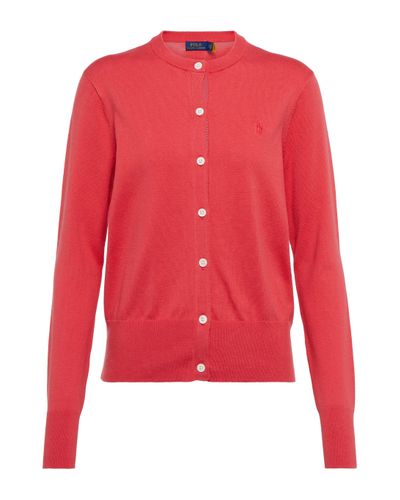 Polo Ralph Lauren Cardigan en coton melange - Rouge