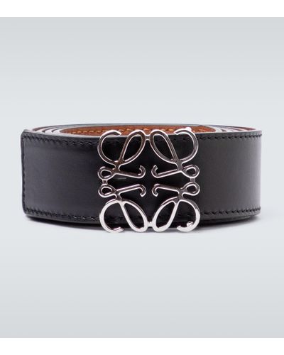 Loewe Anagram Reversible Leather Belt - Black