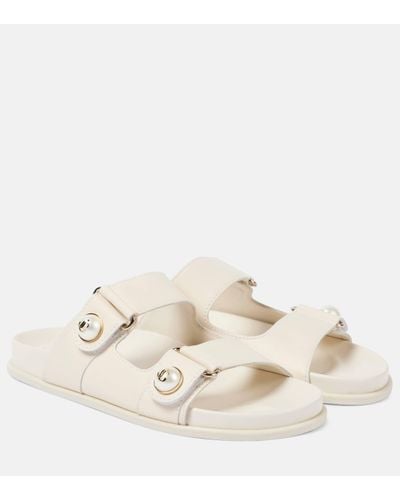 Jimmy Choo Fayence Leather Sandals - Natural