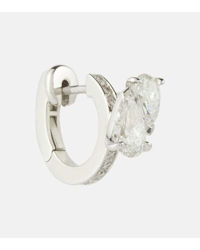 Repossi Serti Sur Vide 24kt White Gold Single Earring With Diamonds - Metallic