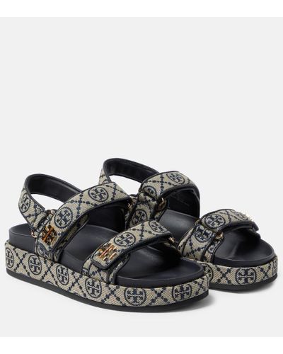 Tory Burch Sandalen Kira aus Canvas - Grau