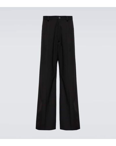 Balenciaga Diy Wool Wide-leg Pants - Black