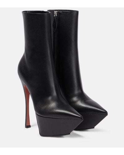 AMINA MUADDI Leather Yigit Heeled Boots 150 - Black