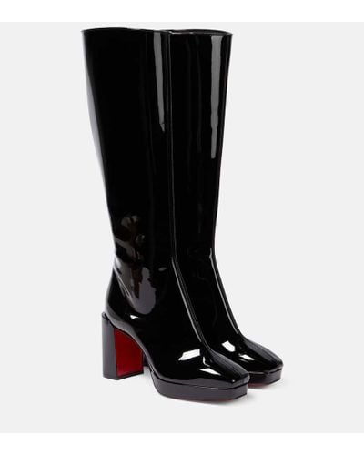 Christian Louboutin Alleo 90 Patent Leather Knee-high Boots - Black