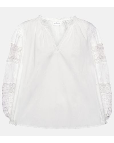Velvet Taylor Embroidered Cotton Blouse - White