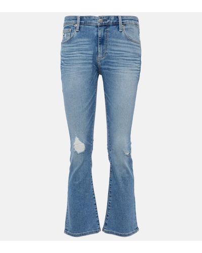 AG Jeans Mid-Rise Cropped Flared Jeans Jodi - Blau