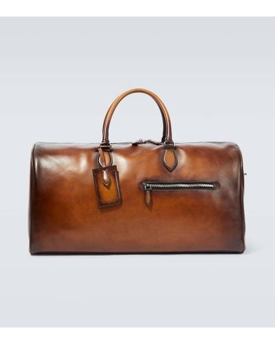 Berluti Jour Off Leather Travel Bag - Brown