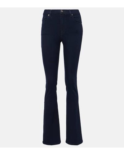 7 For All Mankind Mid-Rise Bootcut Jeans - Blau