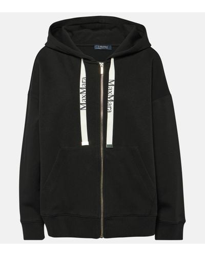 Max Mara Joice Cotton-blend Jersey Hoodie - Black