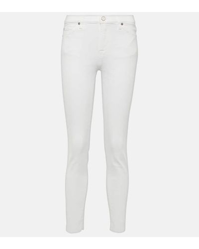 7 For All Mankind Jeans skinny cropped de tiro alto - Blanco