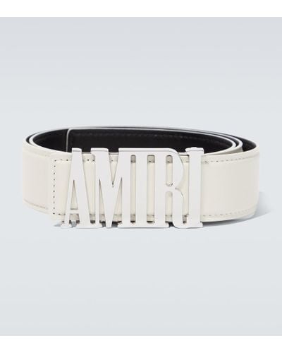 Amiri Logo Leather Belt - Metallic