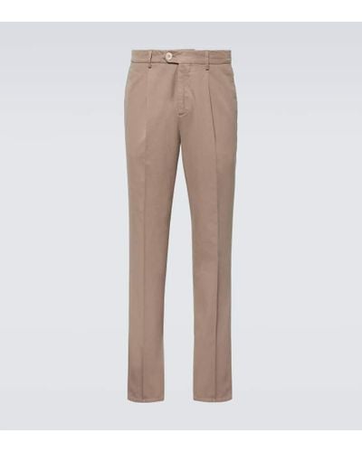 Brunello Cucinelli Pantalones chinos slim de algodon - Neutro