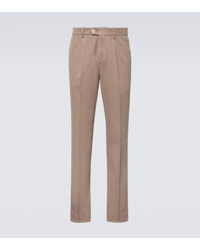 Brunello Cucinelli Schmale Chinohose aus Baumwolle - Natur